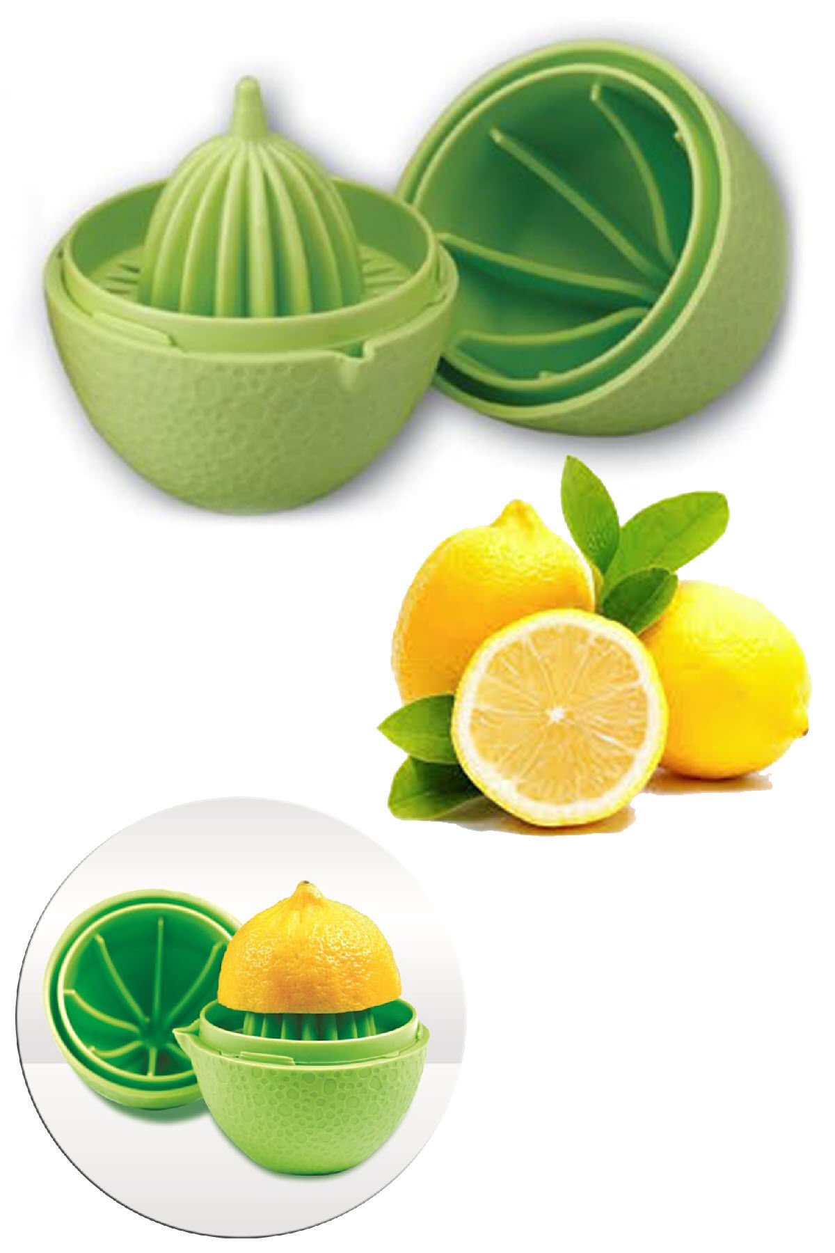 Hazneli Kapaklı Hijyenik Pratik Kolay Limon Sıkacağı Aparatı