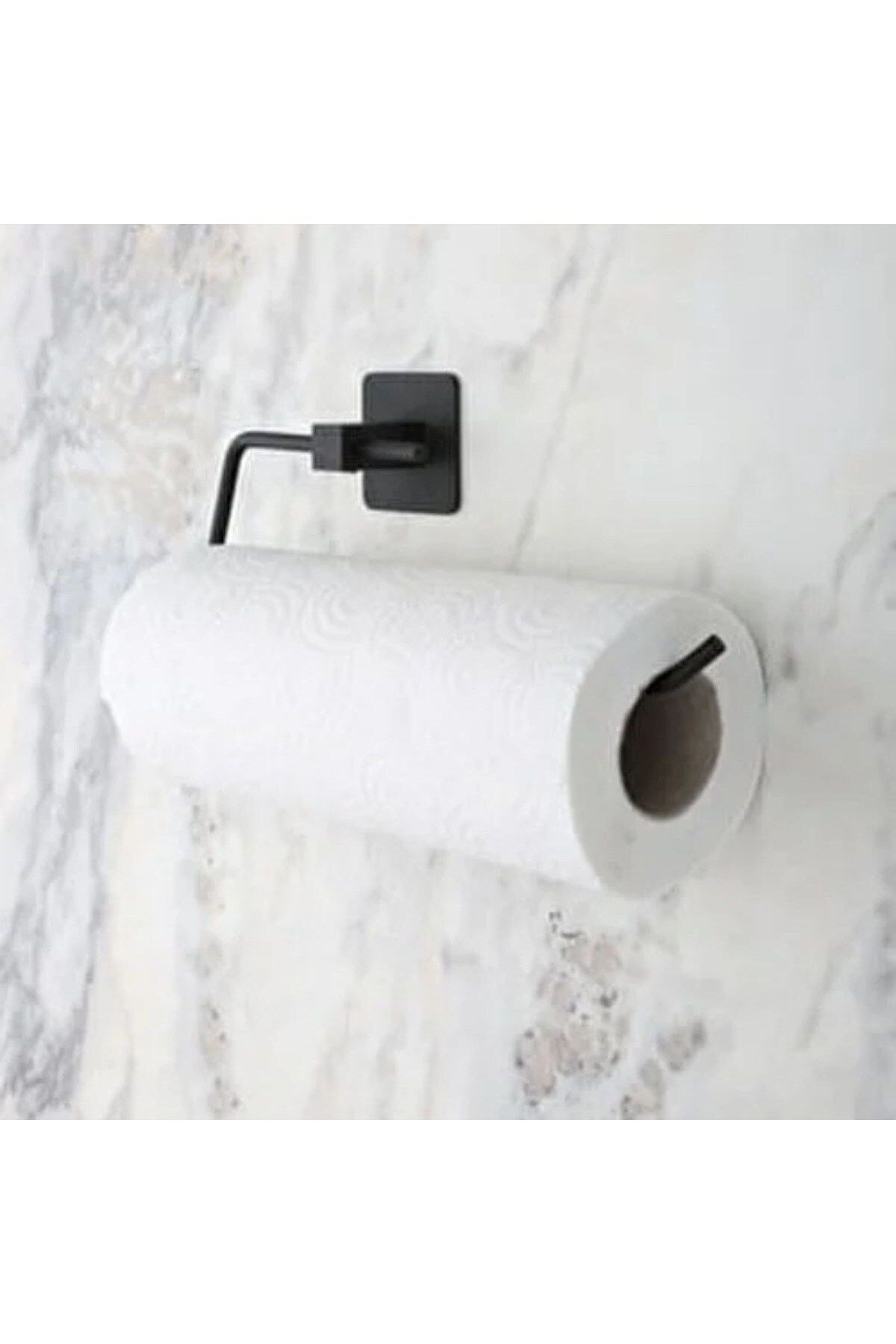 Şık ve Pratik Kendinden Yapışkanlı Siyah Paslanmaz Metal Havlu Askısı