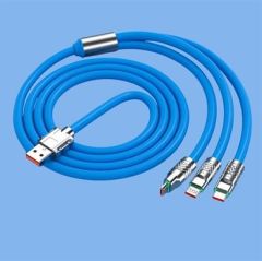 ®Kutulu  3 Şarj Aleti 1 Arada Çinko Alaşım Hızlı Şarj Kablosu Mavi 3 in 1