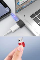 Veri Transferi ve Şarj İçin Data Çevirici, USB'den TYPE-C'ye Dönüştürücü Adaptör