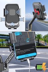 360 Derece Dönebilen Motor,Motosiklet,Bisiklet ,Scooter İçin Dikiz Aynası Versiyonu Telefon Tutucu Aparat