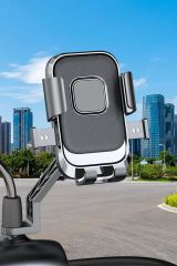 360 Derece Dönebilen Motor,Motosiklet,Bisiklet ,Scooter İçin Dikiz Aynası Versiyonu Telefon Tutucu Aparat