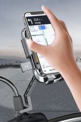 360 Derece Dönebilen Motor,Motosiklet,Bisiklet ,Scooter İçin Dikiz Aynası Versiyonu Telefon Tutucu Aparat