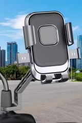 360 Derece Dönen Gidon Tipi Telefon Tutucu Motor, Motosiklet, Bisiklet ve Scooter Uyumlu