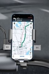360 Derece Dönen Gidon Tipi Telefon Tutucu Motor, Motosiklet, Bisiklet ve Scooter Uyumlu