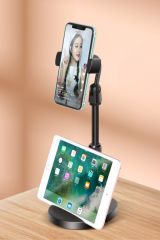 Siyah Plastik Masaüstü Tablet ve Telefon Tutucu Stand