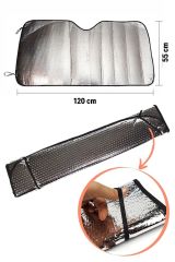 120x55 cm Vantuzlu Katlanabilir Araç İçi Ön Cam Güneşlik – Pratik ve Dayanıklı Tasarım