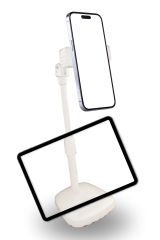 Beyaz Plastik Masaüstü Tablet ve Telefon Tutucu Stand