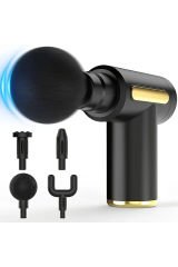 4-in-1 Taşınabilir Masaj Tabancası, 4 Değiştirilebilir Başlık, USB Şarj, Süper Sessiz Fırçasız Motor, Fitness ve Rahatlama İçin İdeal