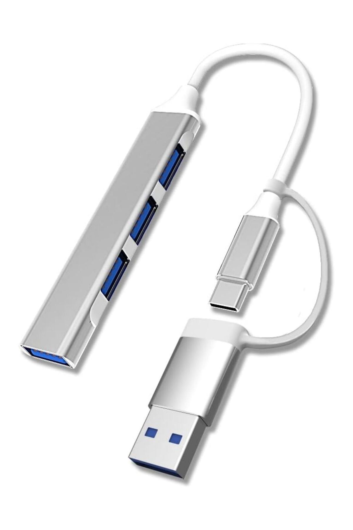 Mac Uyumlu Ultra İnce 4 Port'lu Bağlantı İstasyonu USB Bölücü TYPE-C tipi Çoklu Arayüz Adaptörü Multi Usb Çoklayıcı