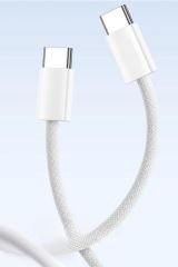 Apple Hasır Örgü Hızlı Şarj Kablosu (1m) iPhone 15/15 Pro Type-C to Type-C
