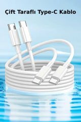 Apple Hasır Örgü Hızlı Şarj Kablosu (1m) iPhone 15/15 Pro Type-C to Type-C