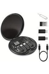 5'i 1 Arada Seyahat Kablo Seti, 60W Destekli USB Type-C Şarj Kutusu