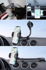 Vakum Kilitli, Cam ve Torpidoya Monte Edilebilen Ayarlanabilir Telefon Tutucu