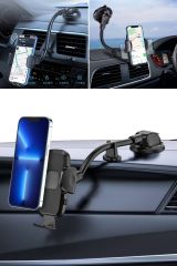 Vakum Kilitli, Cam ve Torpidoya Monte Edilebilen Ayarlanabilir Telefon Tutucu