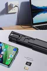 60W Hızlı Şarj ve Veri Aktarımı için Kompakt Bas-Aç Kablo Seti: Type-C, iPhone ve Micro USB Uyumlu