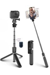 Kamera ve Telefon İçin 2'si 1 Arada, 2.2m Uzayan, Uzaktan Kumandalı Selfie Çubuğu ve Tripod