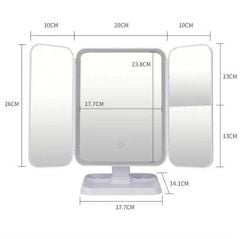 2 Kapaklı,3 Farklı Dokunmatik Led Ayarlı USB Şarj ile Şarj Olabilen Makyaj Aynası