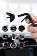 Mandallı Mıknatıslı Havalanndırma Izgarasına Takılabilen Oto Araç Içi Manyetik Telefon Tutucu
