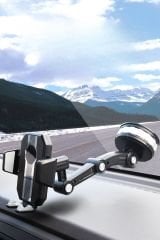 360 Derece Dönebilen Ayarlanabilir Jel Vantuzlu Cama Takılabilen Güçlü Araç Içi Vantuzlu Telefon Tutucu