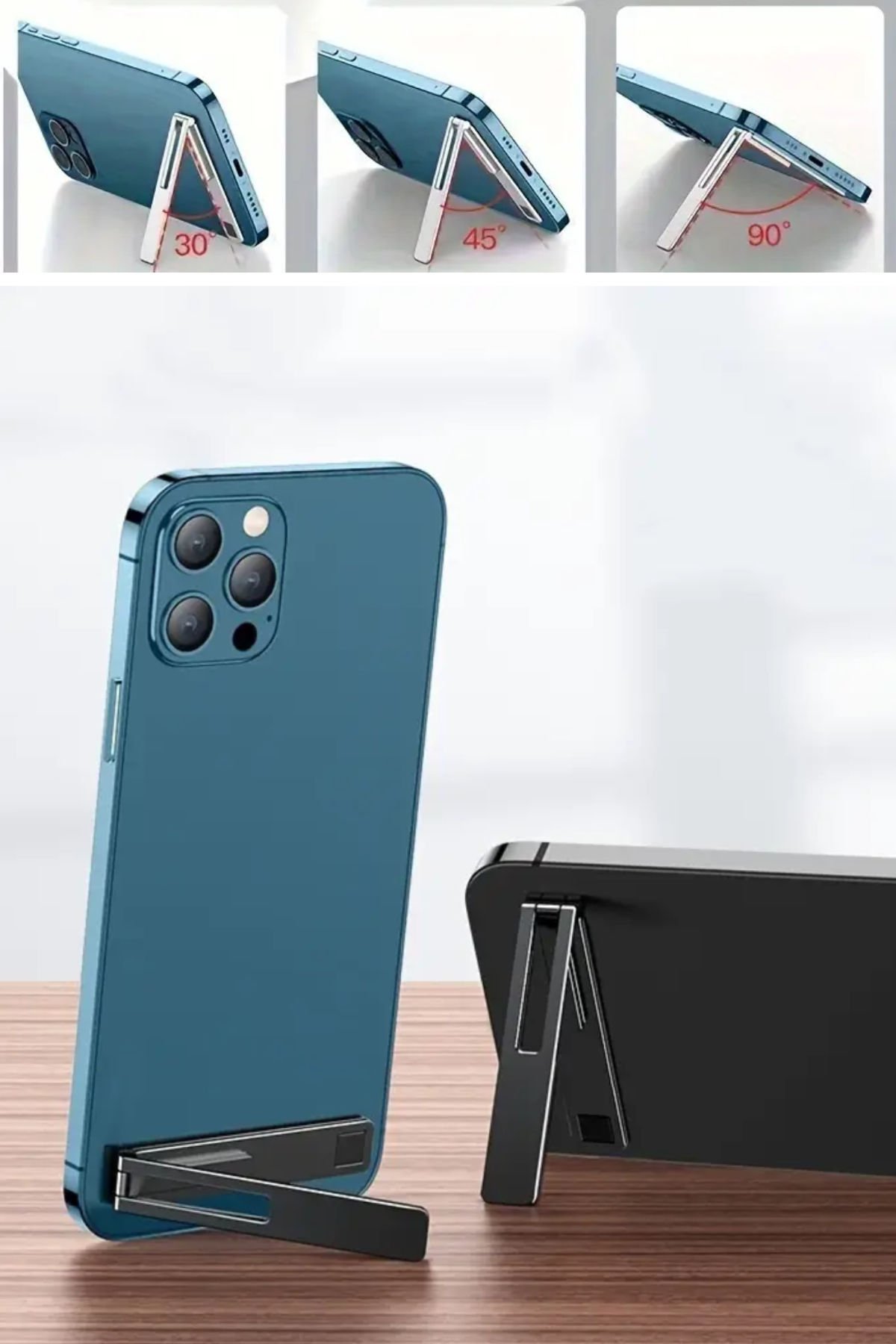 Ultra İnce Kendinden Yapışkanlı Katlanabilir Tüm Telefonlarla Uyumlu Telefon Standı