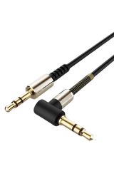 1 Metre Ses Aktarım Kablosu 3.5mm AUX Kablosu Jak Erkek Erkek L Tipi