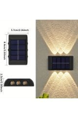 Dekoratif Duvar Monteli Gün Işığı Led 6 Ledli Solar Güneş Enerjili Aplik Led