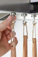 2 Adet Süper Güçlü Manyetik Kancalar İz Bırakmaz, Delme Gerektirmez 2 KG'a Kadar Taşır