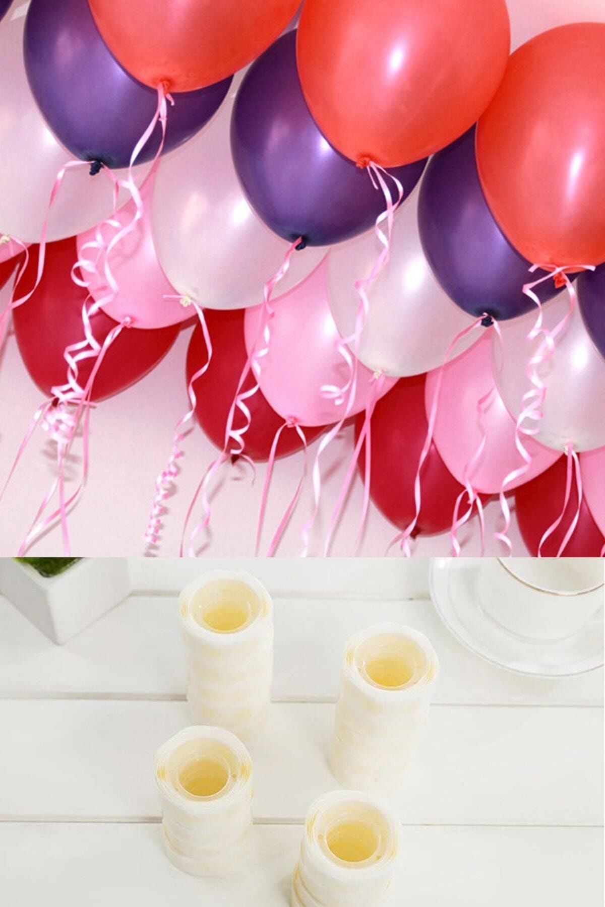 Çift Taraflı Yapışkan Noktalar Şeffaf Çıkarılabilir Balon ve Süs Yapışkanı Bant
