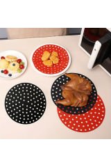 Renkli, Yıkanabilir ve Isıya Dayanıklı Silikon Pişirme Matı – 23 cm Airfryer ve Fırın Kullanımı için İdeal!