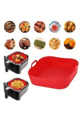 Renkli Isıya Dayanıklı Yıkanabilir Silikon Fırın ve Airfryer Pişirme Matı – Kare Model, 20 cm