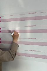 Statik Yapışan Akıllı Yazı Tahtası - Kılavuz Çizgili, İz Bırakmaz, Yeni Müfredata Uygun (100x56cm)