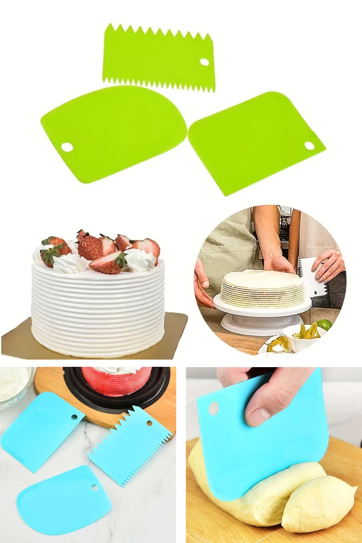 Pasta ve Hamur Şekillendirme Seti - Spatula, Kesici, Kazıyıcı ve Dekoratör