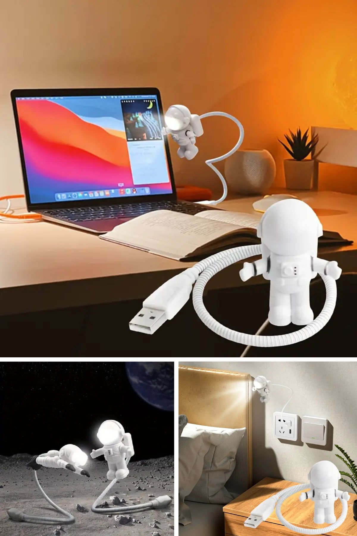 USB Bağlantılı Astronot LED Gece Lambası