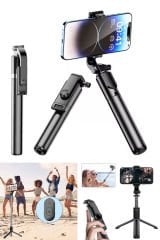 Taşınabilir Tripod ve Bluetooth Kumandalı Selfie Çubuğu İkisi Bir Arada