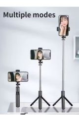 Taşınabilir Tripod ve Bluetooth Kumandalı Selfie Çubuğu İkisi Bir Arada