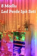 8 Modlu Led Perde Işık Seti Özel Gün, Açık Hava ve Pencere Süslemesi İçin
