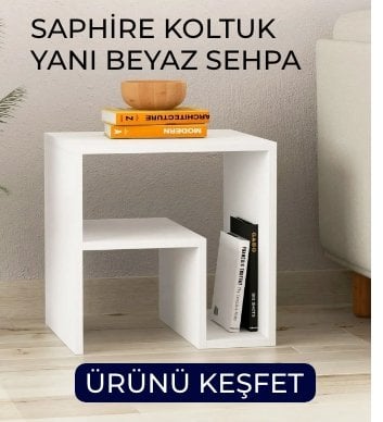 Beyaz Yan Sehpa