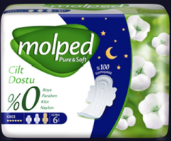 Molped Pure&soft Ultra Ped Gece 6'lı