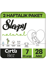 Sleepy Natural Bebek Bezi 2 Li 7 Beden 28 Adet