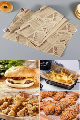 Retro Baskılı Kraft Servis ve Sunum Kağıdı | 25x35 cm | 50’li Paket | Şık Gıda Sunumu