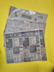Retro Baskılı Kraft Servis ve Sunum Kağıdı | 25x35 cm | 50’li Paket | Şık Gıda Sunumu