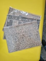 Retro Baskılı Kraft Servis ve Sunum Kağıdı | 25x35 cm | 50’li Paket | Şık Gıda Sunumu