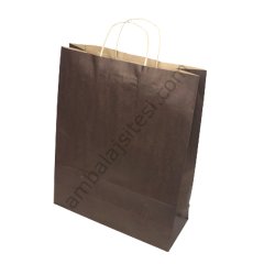 Çanta Kraft 32x40x12 cm Burgu Sap Kahverengi 50 Adet