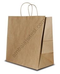 Çanta Kraft 32x40x12 cm Burgu Sap Kahverengi 50 Adet
