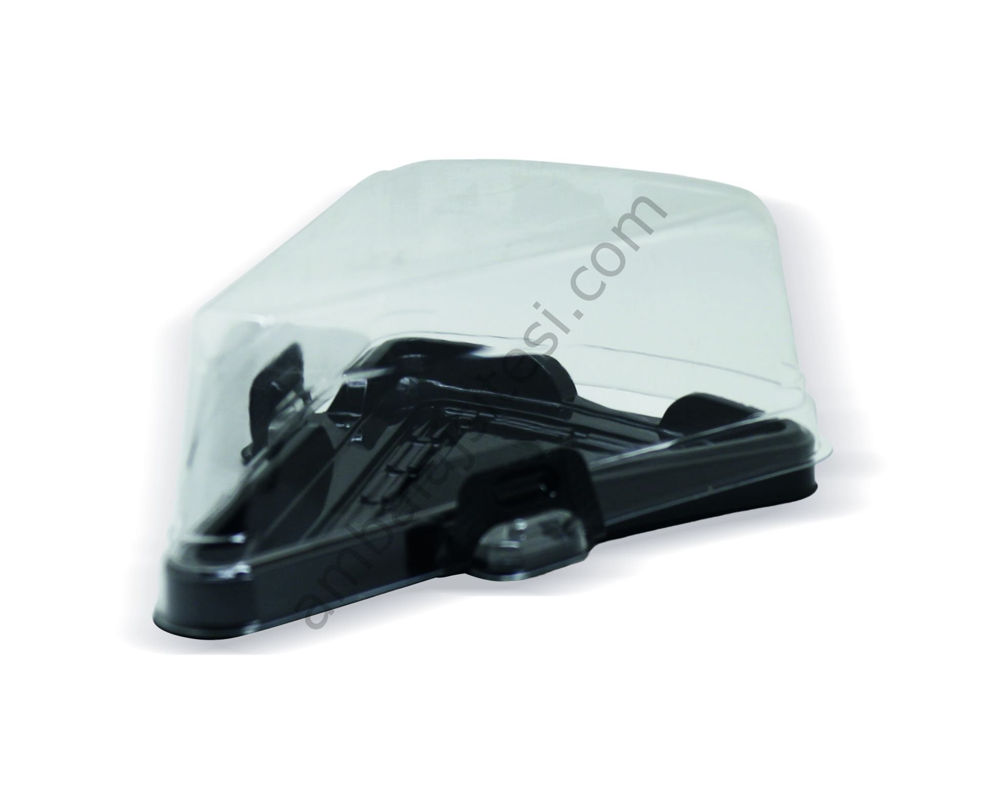Plastik Üçgen Pasta Kutusu Siyah 15,1x11,5x5,3 cm 50 Adet