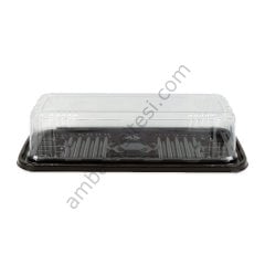 Plastik Yaş Pasta Kutusu BATON 10,5x27,5 cm 50 Adetli