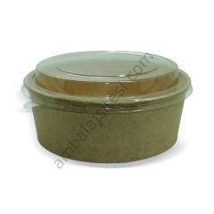Salata Kabı Karton 1100 gr (38 oz) KRAFT Kap+Kapak 50 Adetli