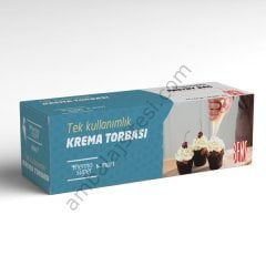 Tek Kullanımlık Krema Torbası Mavi 51cm 72'li