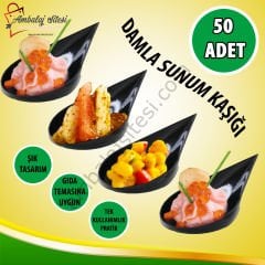 Plastik Siyah Damla Kaşık